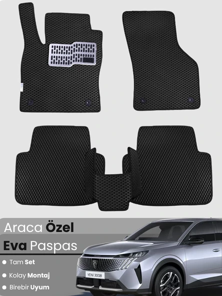 Peugeot 3008 Hibrit (2024-2025) Uyumlu EVA Paspas Tam Set–Birebir Uyum,Su Geçirmez,Hızlı Montaj ürün görseli 1