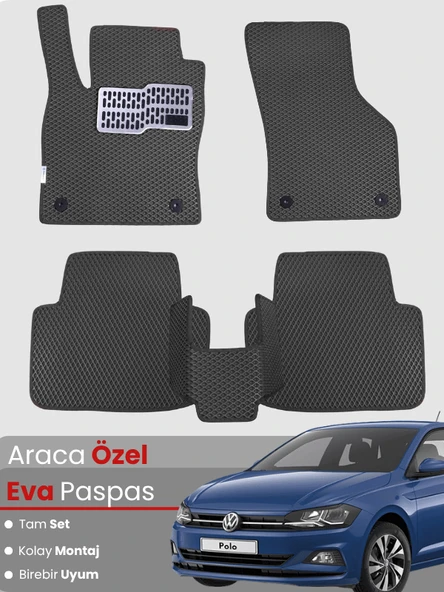 Volkswagen Polo (2017-2025) Uyumlu EVA Paspas Tam Set–Araca Özel,Su Geçirmez,Hızlı ve Kolay Montaj ürün görseli 1