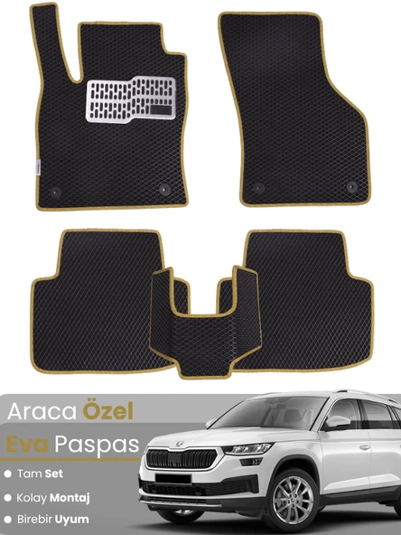 SKODA KODİAQ (2017-2023) Uyumlu EVA Paspas Tam Set–Oto Paspas,Araca Özel,Kolay Montaj ürün görseli 1