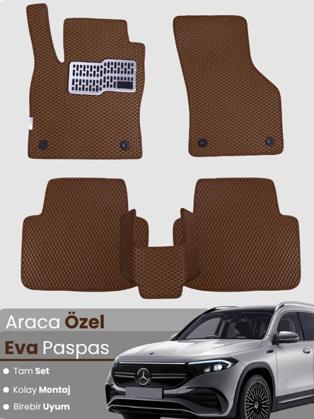 Mercedes Benz EQB (2021-2025) Uyumlu EVA Paspas Tam Set–Araca Özel Tasarım,Su Geçirmez,Kolay Montaj ürün görseli 1