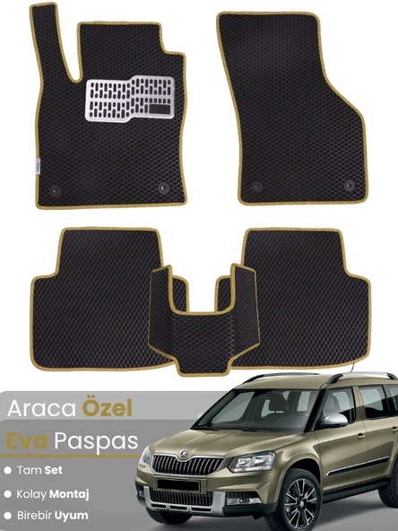 SKODA YETİ (2009-2017) Uyumlu EVA Paspas Tam Set–Oto Paspas,Araca Özel,Kolay Montaj ürün görseli 1