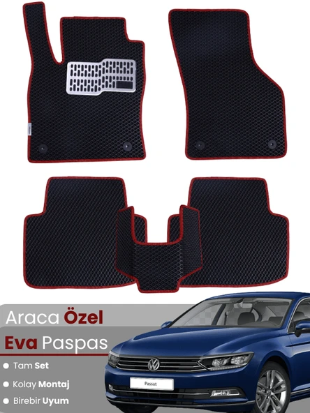 Volkswagen Passat B8 (2015-2019) Uyumlu EVA Paspas Tam Set–Araca Özel,Su Geçirmez,Hızlı Montaj ürün görseli 1