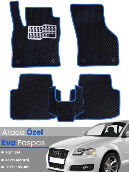 AUDİ A3 HATCHBACK (2003-2012) Uyumlu EVA Paspas Tam Set–Araca Özel,Su Geçirmez,Kolay Montaj ürün görseli 1