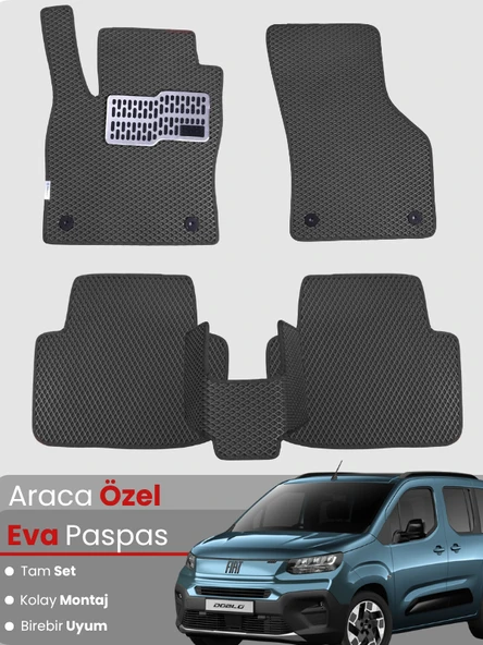 Fiat Doblo (2023-2024) Uyumlu EVA Paspas Tam Set – Birebir Uyum, Araca Özel Tasarım,Kolay Montaj ürün görseli 1