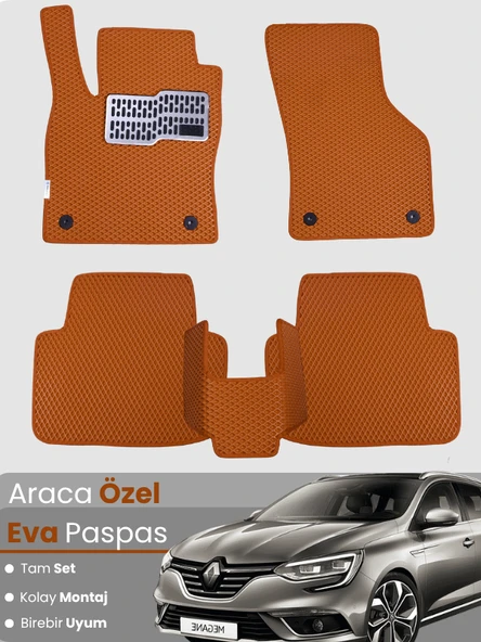 Renault Megane 4 Hatchback (2016-2025) Uyumlu EVA Paspas Tam Set–Araca Özel Tasarım,Kolay Montaj ürün görseli 1
