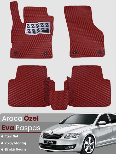 SKODA OCTAVİA A5 (2004-2012) Uyumlu EVA Paspas Tam Set–Oto Paspas,Araca Özel,Kolay Montaj ürün görseli 1