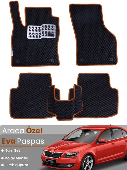 SKODA OCTAVİA 5E (2013-2019) Uyumlu EVA Paspas Tam Set–Oto Paspas,Araca Özel,Kolay Montaj ürün görseli 1