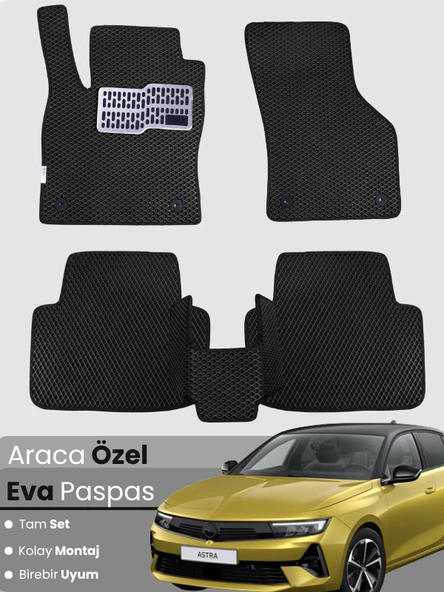 Opel Astra L Benzinli (2022-2025) Uyumlu EVA Paspas Tam Set–Araca Özel Kesim,Kaymaz,Kolay Montaj ürün görseli 1
