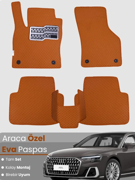 AUDİ A8 L (2017-2024) Uyumlu EVA Paspas Tam Set–Araca Özel,Su Geçirmez,Hızlı ve Kolay Montaj ürün görseli 1