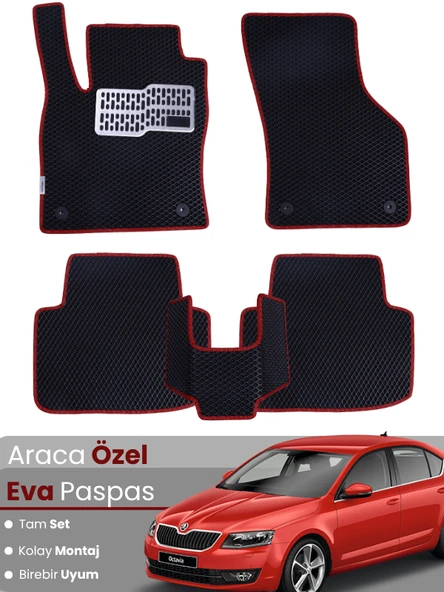 SKODA OCTAVİA 5E (2013-2019) Uyumlu EVA Paspas Tam Set–Oto Paspas,Araca Özel,Kolay Montaj ürün görseli 1