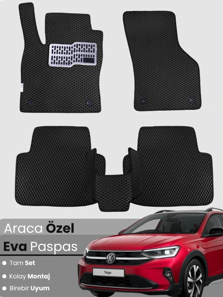 Volkswagen Taigo (2021-2025) Uyumlu EVA Paspas Tam Set–Araca Özel,Su Geçirmez,Hızlı ve Kolay Montaj ürün görseli 1