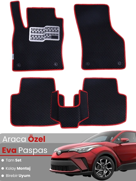 TOYOTA C-HR HYBRİD (2016-2019) Uyumlu EVA Paspas Tam Set–Oto Paspas,Araca Özel,Kolay Montaj ürün görseli 1