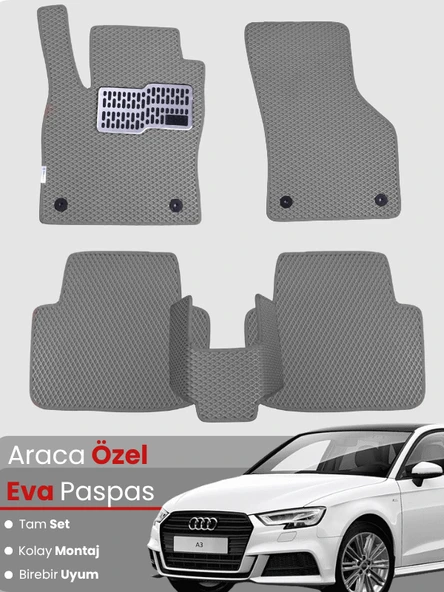 AUDİ A3 HATCHBACK (2013-2020) Uyumlu EVA Paspas Tam Set–Araca Özel,Su Geçirmez,Kolay Montaj ürün görseli 1