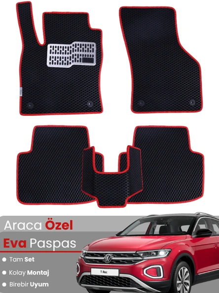 Volkswagen T-Roc (2017-2025) Uyumlu EVA Paspas Tam Set – Birebir Uyum,Araca Özel Tasarım ürün görseli 1