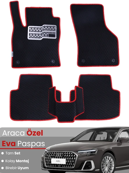AUDİ A8 L (2017-2024) Uyumlu EVA Paspas Tam Set–Araca Özel,Su Geçirmez,Hızlı ve Kolay Montaj ürün görseli 1