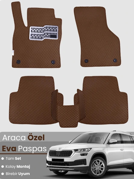 SKODA KODİAQ (2017-2023) Uyumlu EVA Paspas Tam Set–Oto Paspas,Araca Özel,Kolay Montaj ürün görseli 1