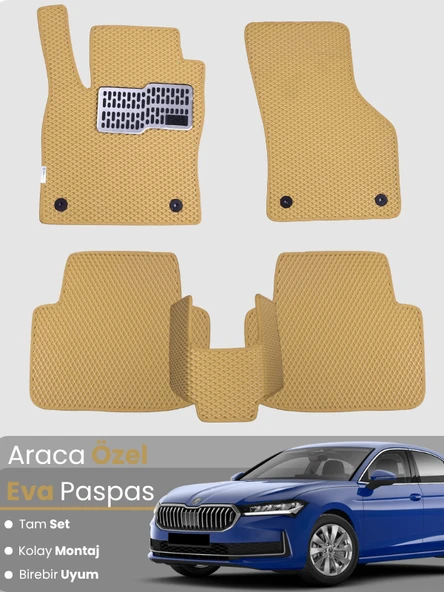 SKODA SUPER B (2024-2025)Uyumlu EVA Paspas Tam Set–Oto Paspas,Araca Özel,Kolay Montaj ürün görseli 1