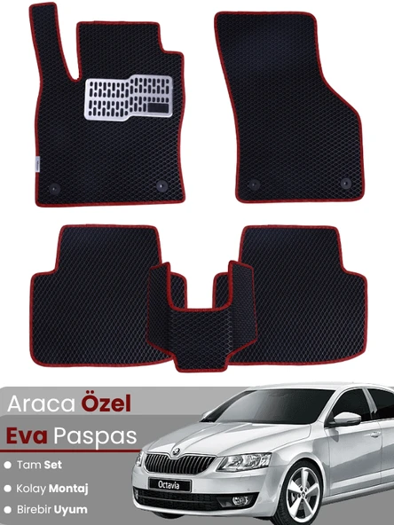 SKODA OCTAVİA A5 (2004-2012) Uyumlu EVA Paspas Tam Set–Oto Paspas,Araca Özel,Kolay Montaj ürün görseli 1