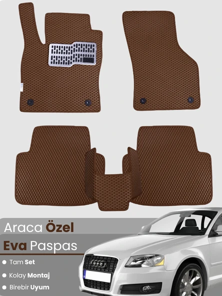 AUDİ A3 HATCHBACK (2003-2012) Uyumlu EVA Paspas Tam Set–Araca Özel,Su Geçirmez,Kolay Montaj ürün görseli 1