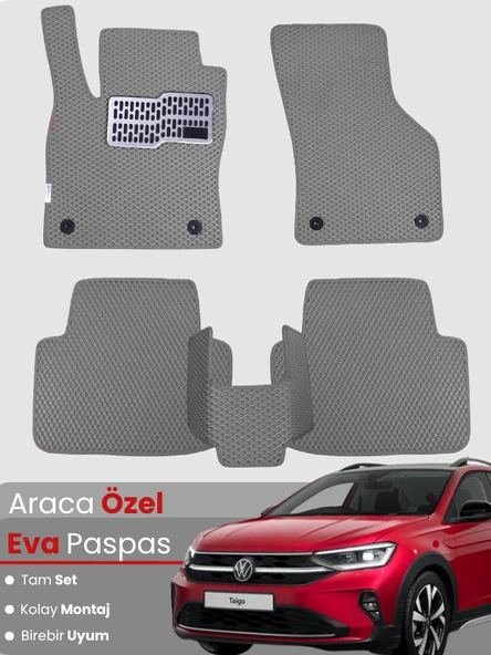 Volkswagen Taigo (2021-2025) Uyumlu EVA Paspas Tam Set–Araca Özel,Su Geçirmez,Hızlı ve Kolay Montaj ürün görseli 1