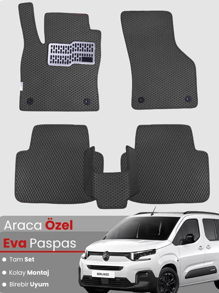 Citroen Berlingo (2019 ve Sonrası) EVA Paspas Tam Set – Birebir Uyum,Araca Özel Tasarım,Kolay Montaj ürün görseli 1