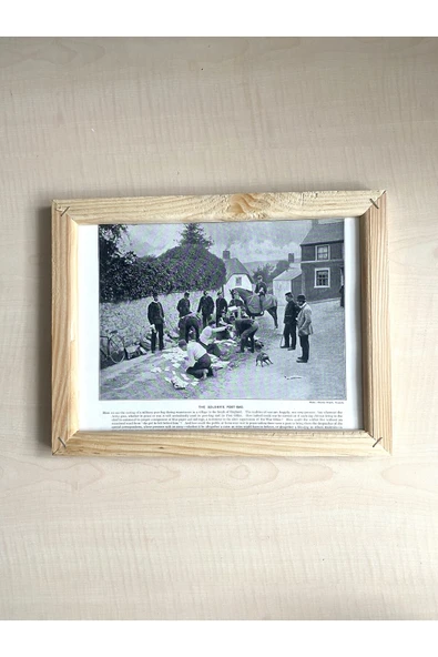 SANAT TACİRİ CAMSIZ ÇİFT TARAFLI AHŞAP ÇERÇEVELİ DİJİTAL BASKI RESİM TABLO SOLDIER'S POST BAG POST OFFİCE LONDON ürün görseli 1