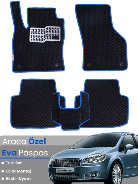 Fiat Linea (2007-2018) Uyumlu EVA Paspas Tam Set – Birebir Uyum,Su Geçirmez,Kolay ve Hızlı Montaj ürün görseli 1