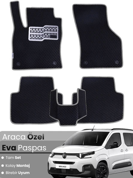 Citroen Berlingo (2019 ve Sonrası) EVA Paspas Tam Set – Birebir Uyum,Araca Özel Tasarım,Kolay Montaj ürün görseli 1