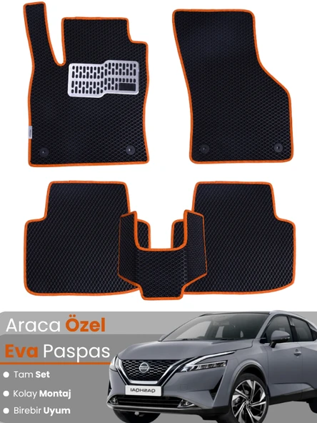 Nissan Qashqai E-Power (2021-2024) Uyumlu EVA Paspas Tam Set–Araca Özel Kesim,Kaymaz,Kolay Montaj ürün görseli 1