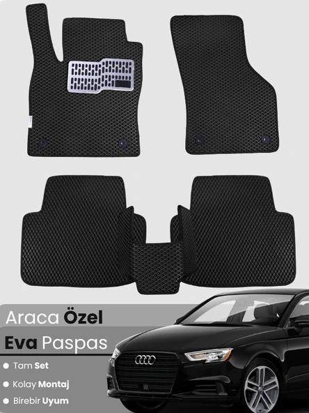 AUDİ A3 SEDAN (2013-2020) Uyumlu EVA Paspas Tam Set–Araca Özel,Su Geçirmez,Kolay Montaj ürün görseli 1