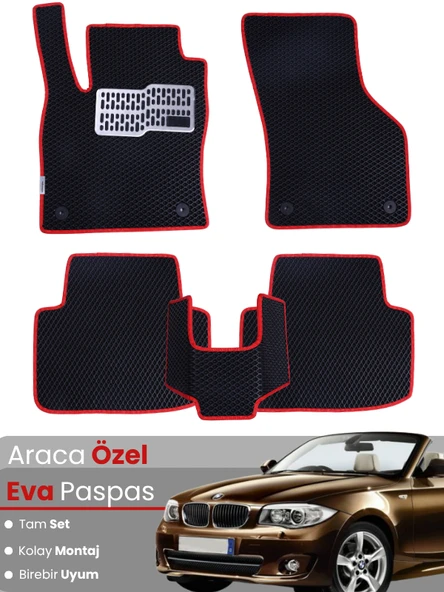 BMW 1 SERİSİ E88 CABRİO (2004-2011) Uyumlu EVA Paspas Tam Set–Araca Özel,Su Geçirmez,Kolay Montaj ürün görseli 1
