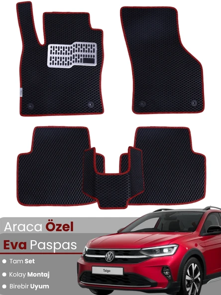 Volkswagen Taigo (2021-2025) Uyumlu EVA Paspas Tam Set–Araca Özel,Su Geçirmez,Hızlı ve Kolay Montaj ürün görseli 1