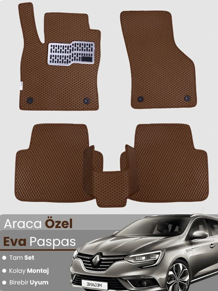 Renault Megane 4 Hatchback (2016-2025) Uyumlu EVA Paspas Tam Set–Araca Özel Tasarım,Kolay Montaj ürün görseli 1