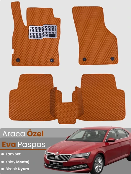 SKODA SUPER B (2015-2023) Uyumlu EVA Paspas Tam Set–Oto Paspas,Araca Özel,Kolay Montaj ürün görseli 1