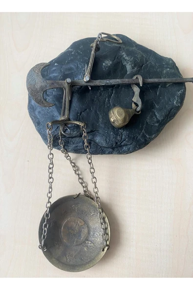 SANAT TACİRİ Antika Bronz Pirinç Terazi Minyatür Terazi No 833 ürün görseli 1