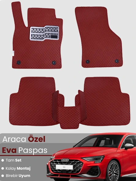 AUDİ A3 HATCHBACK (2020-2025) Uyumlu EVA Paspas Tam Set–Araca Özel,Su Geçirmez,Kolay Montaj ürün görseli 1