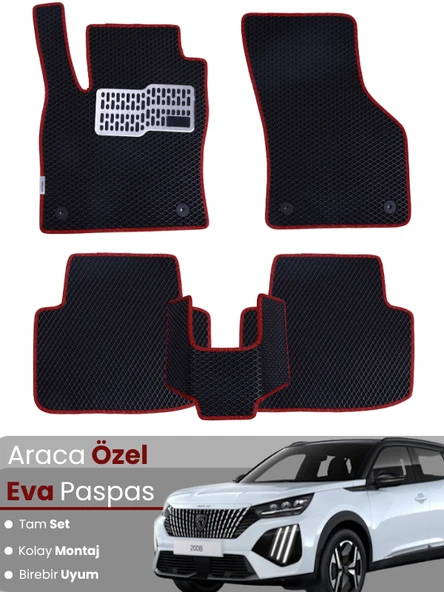 Peugeot 2008 Benzinli (2020-2025) Uyumlu EVA Paspas Tam Set–Araca Özel Kesim,Kaymaz,Kolay Montaj ürün görseli 1