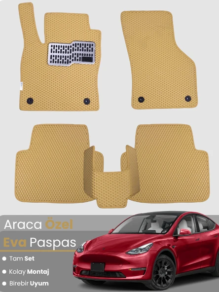 TESLA MODEL Y (2019-2024) Uyumlu EVA Paspas Tam Set–Oto Paspas,Araca Özel,Kolay Montaj ürün görseli 1