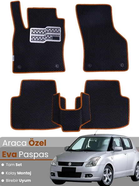 SUZUKİ SWİFT (2004-2010) Uyumlu EVA Paspas Tam Set–Oto Paspas,Araca Özel,Kolay Montaj ürün görseli 1