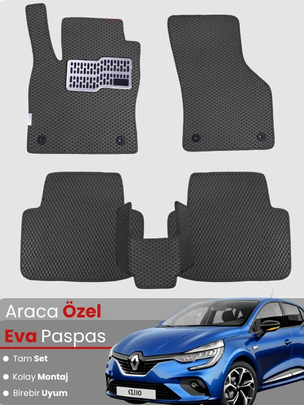 Renault Clio 5 Hatchback (2020-2025) Uyumlu EVA Paspas Tam Set – Birebir Uyum,Araca Özel Tasarım ürün görseli 1