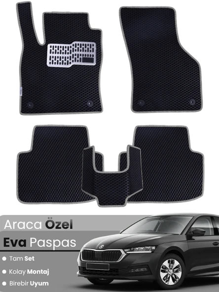 SKODA OCTAVİA NX (2020-2024) Uyumlu EVA Paspas Tam Set–Oto Paspas,Araca Özel,Kolay Montaj ürün görseli 1