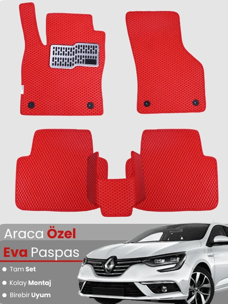 Renault Megane 4 Sedan (2016-2025) Uyumlu EVA Paspas Tam Set–Araca Özel Tasarım,Kolay Montaj ürün görseli 1