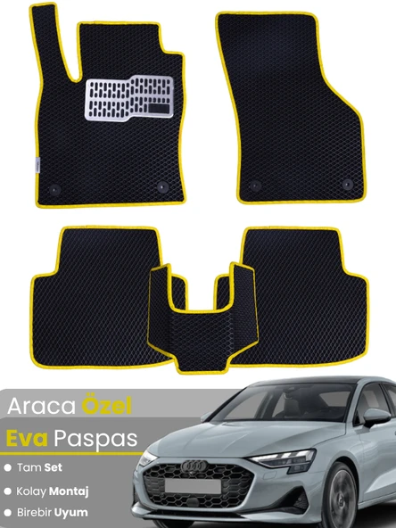 AUDİ A3 SEDAN (2020-2025) Uyumlu EVA Paspas Tam Set–Araca Özel,Su Geçirmez,Kolay Montaj ürün görseli 1