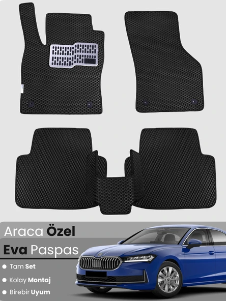 SKODA SUPER B (2024-2025)Uyumlu EVA Paspas Tam Set–Oto Paspas,Araca Özel,Kolay Montaj ürün görseli 1