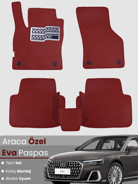 AUDİ A8 L (2017-2024) Uyumlu EVA Paspas Tam Set–Araca Özel,Su Geçirmez,Hızlı ve Kolay Montaj ürün görseli 1