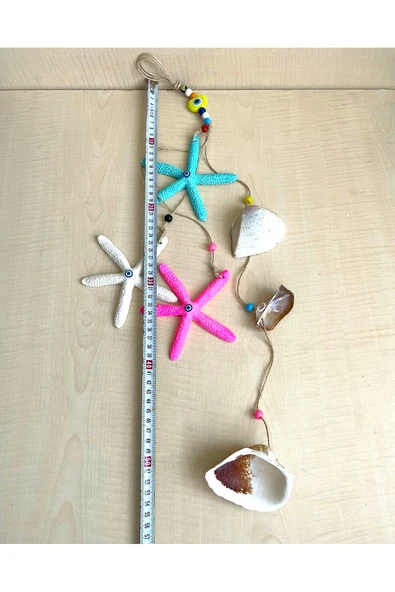 SANAT TACİRİ DENİZ KABUĞU RÜZGAR ÇANI DENİZ YILDIZLI BALKON SÜSÜ DUVAR  SÜSÜ ürün görseli 1