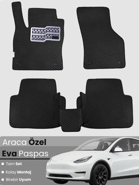 Tesla Model Y (2019-2024) Uyumlu EVA Paspas Tam Set – Birebir Uyum,Araca Özel Tasarım,Su Geçirmez ürün görseli 1