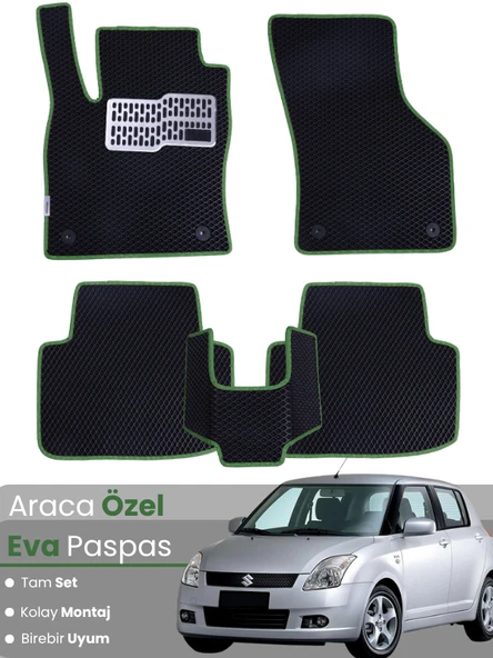 SUZUKİ SWİFT (2004-2010) Uyumlu EVA Paspas Tam Set–Oto Paspas,Araca Özel,Kolay Montaj ürün görseli 1