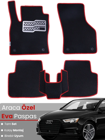AUDİ A3 SEDAN (2013-2020) Uyumlu EVA Paspas Tam Set–Araca Özel,Su Geçirmez,Kolay Montaj ürün görseli 1