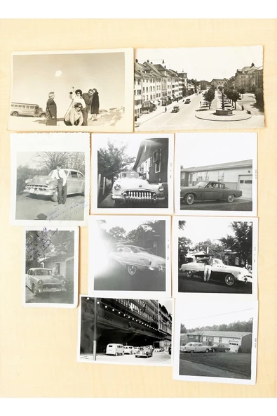 SANAT TACİRİ 10 Adet Avrupa Klasik Otomobil Resimleri Siyah Beyaz Fotoğraflar ürün görseli 1